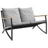 Banc de jardin avec coussins 120 cm noir acier 