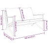 Banc de jardin avec coussins 120 cm noir acier 