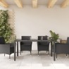Table de jardin dessus en verre Noir 150x90x75cm Résine tressée 