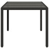 Table de jardin dessus en verre Noir 150x90x75cm Résine tressée 