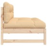 Canapé central 120x80 cm bois de pin massif 