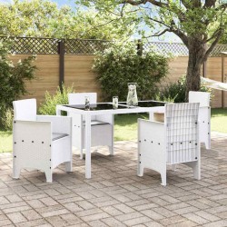 Chaises de jardin avec coussins 4 pcs Blanc 53 x 49 x 85 cm 