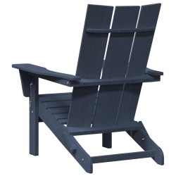 Chaise Adirondack Pliante Bleu Marine 74,5x80,5x90 cm HDPE 