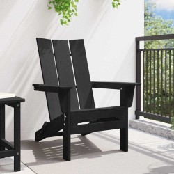 Chaise Adirondack pliante Noire 74,5x80,5x90 cm HDPE 