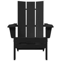 Chaise Adirondack pliante Noire 74,5x80,5x90 cm HDPE 