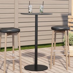 Table de jardin ronde noir Ø60x105 cm acier 