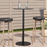 Table de jardin ronde noir Ø60x105 cm acier 