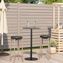 Table de jardin ronde noir Ø60x105 cm acier 