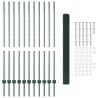 Clôture en Fil Soudé avec 11 Piquets U Vert 1.4x25 m Acier 