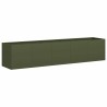 Jardinière vert olive 200x40x40 cm acier laminé à froid 
