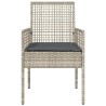 Chaises de jardin 2 pcs avec coussins Gris clair en poly rattan 