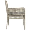 Chaises de jardin 2 pcs avec coussins Gris clair en poly rattan 
