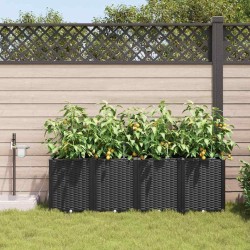 Jardinières de jardin 1 pc Noir 160 x 40 x 52 cm Plastique 