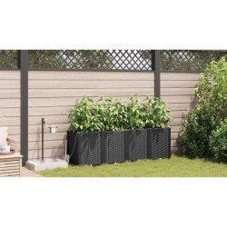 Jardinières de jardin 1 pc Noir 160 x 40 x 52 cm Plastique 