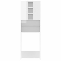 Meuble pour machine à laver blanc brillant 64x25,5x190 cm 