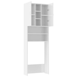 Meuble pour machine à laver blanc brillant 64x25,5x190 cm 