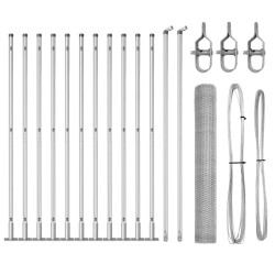 Ensemble de Clôture Ensemble de 2 Acier galvanisé 25 x 1 m 