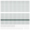 Poteaux de clôture argentés 22 pcs Vert 50 x 1 m Métal 