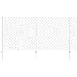 Clôture en treillis métallique avec 20 piquets U Argent 1.2x10 m Acier 