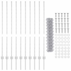 Clôture en treillis métallique avec 20 piquets U Argent 1.2x10 m Acier 