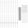 Clôture en treillis métallique avec 20 piquets U Argent 1.2x10 m Acier 