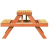 Table de pique-nique cire marron 105x134x75 cm bois massif pin 