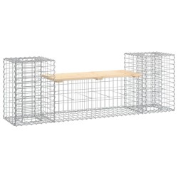 Banc de jardin design gabion 183x41x60,5 cm bois massif de pin 