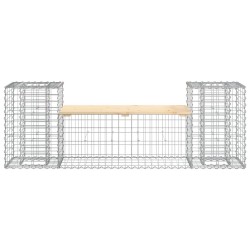 Banc de jardin design gabion 183x41x60,5 cm bois massif de pin 