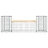 Banc de jardin design gabion 183x41x60,5 cm bois massif de pin 