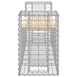 Banc de jardin design gabion 183x41x60,5 cm bois massif de pin 