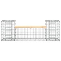 Banc de jardin design gabion 183x41x60,5 cm bois massif de pin 