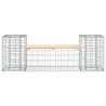 Banc de jardin design gabion 183x41x60,5 cm bois massif de pin 