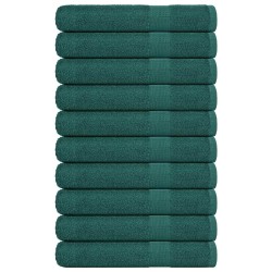 Serviettes 10 pcs vert 100x200 cm 360 g/m² 100% coton 