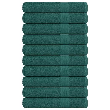 Serviettes 10 pcs vert 100x200 cm 360 g/m² 100% coton 