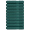 Serviettes 10 pcs vert 100x200 cm 360 g/m² 100% coton 
