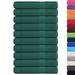 Serviettes 10 pcs vert 100x200 cm 360 g/m² 100% coton 
