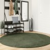 Tapis HUARTE à poils courts doux et lavable vert forêt Ø 200 cm 