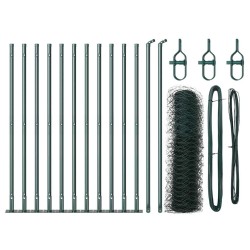 Ensemble de clôture Pack de 2 Vert forêt Métal 25 x 0.5 m 
