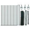 Ensemble de clôture Pack de 2 Vert forêt Métal 25 x 0.5 m 