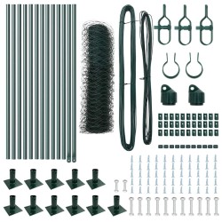 Ensemble de clôture Pack de 2 Vert forêt Métal 25 x 0.5 m 