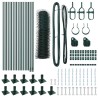 Ensemble de clôture Pack de 2 Vert forêt Métal 25 x 0.5 m 