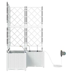 Jardinières de jardin 1 pc Blanc 80 x 80 x 142 cm Plastique 