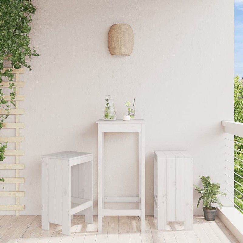 Tabourets de bar lot de 2 blanc 40x36x75 cm bois massif de pin 