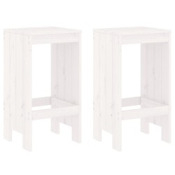 Tabourets de bar lot de 2 blanc 40x36x75 cm bois massif de pin 