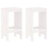 Tabourets de bar lot de 2 blanc 40x36x75 cm bois massif de pin 