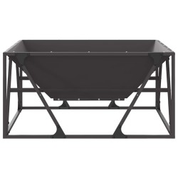 brasero carré noir 80x80x40 cm en acier 