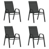 Chaises empilables de jardin lot de 4 Noir Tissu textilène 