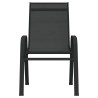 Chaises empilables de jardin lot de 4 Noir Tissu textilène 