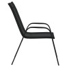 Chaises empilables de jardin lot de 4 Noir Tissu textilène 