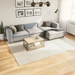Tapis ISTAN à poils longs aspect brillant crème 200x280 cm 
